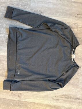Under Armour Black/Grey Striped Quarter-Zip Pullover